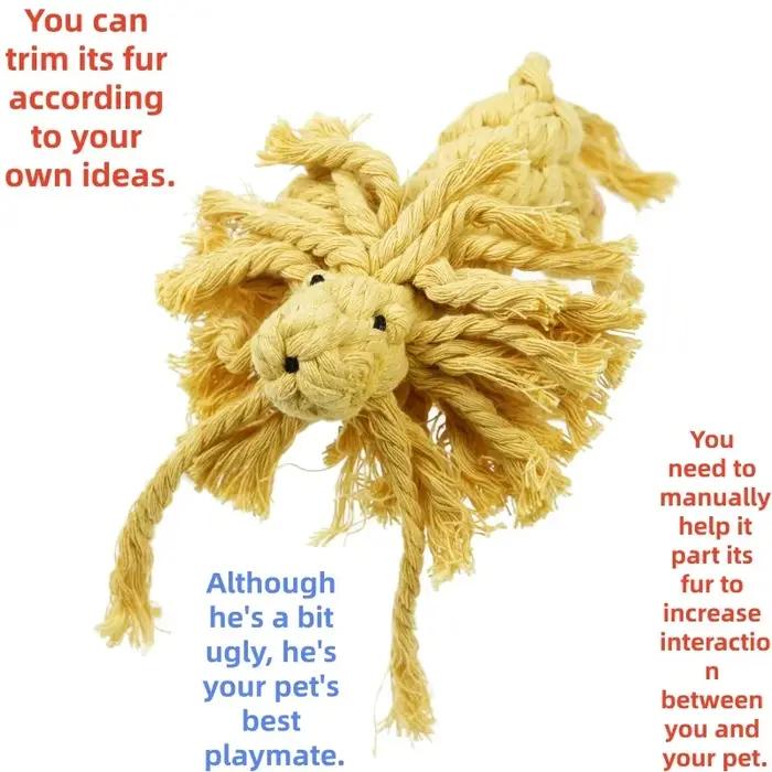 Jouet à mâcher en forme de lion pour chien - Pack individuel