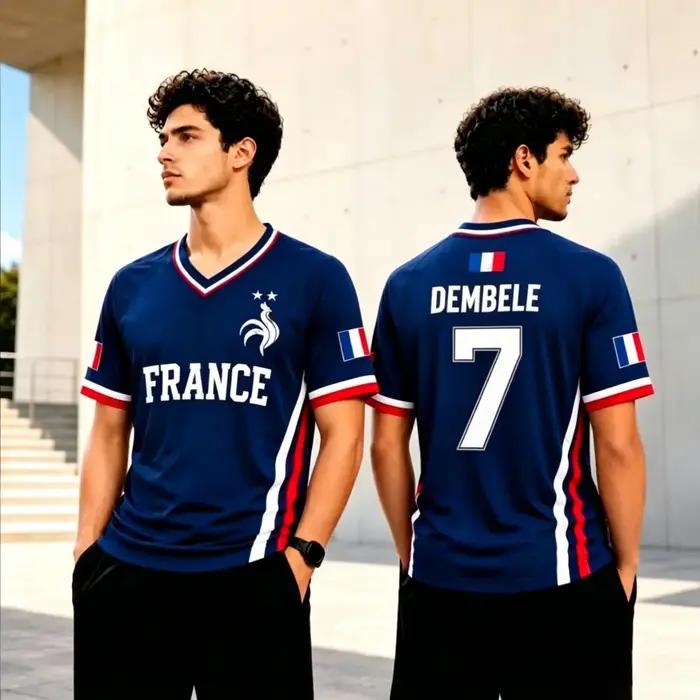 T-shirt de sport aux couleurs nationales françaises