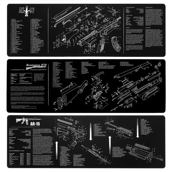 15 AK 47 Remington 870 fusil pistolet smith réparation construire tapis de banc nettoyage en caoutchouc avec pièces