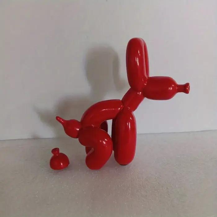 Statue de ballon de chien de merde, or brillant, chien créatif abstrait, ornement en céramique, Sculpture, décoration de maison et de bureau
