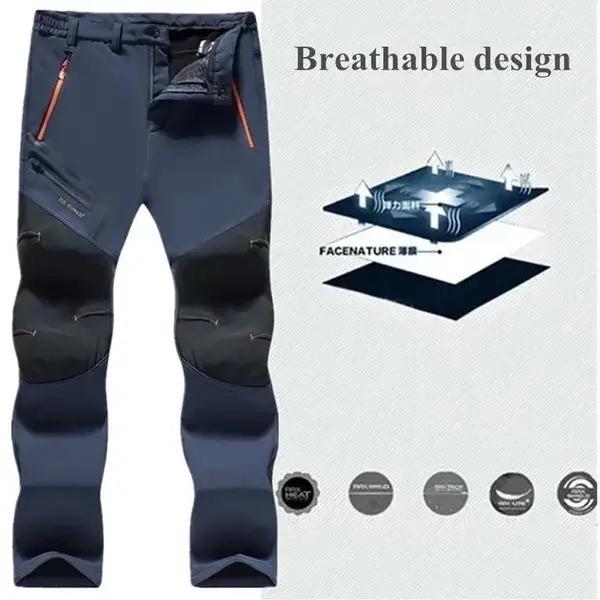 Pantalon homme imperméable randonnée pêche 2 styles fin/épais softshell polaire cargo outdoor