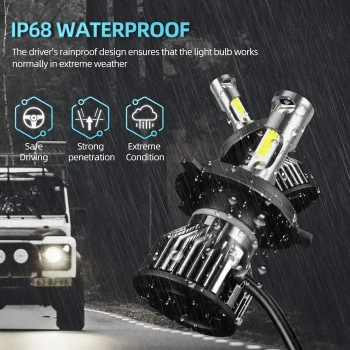 Ampoules de phares de voiture LED très brillantes H4 H7, 30000LM, puces CSP, lampes automobiles H1 H