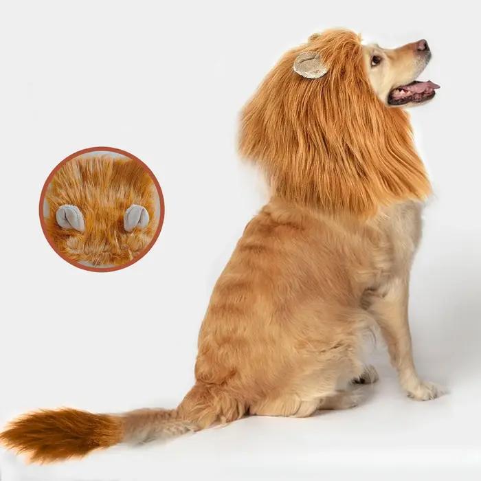 Vêtements de Cosplay drôles et mignons pour chiens, crinière de Lion pour Costumes de chiens, queue