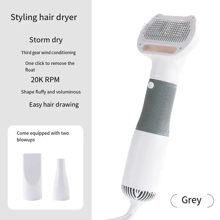 Sèche-cheveux 2-en-1 pour chiens avec brosse lissante pour petits