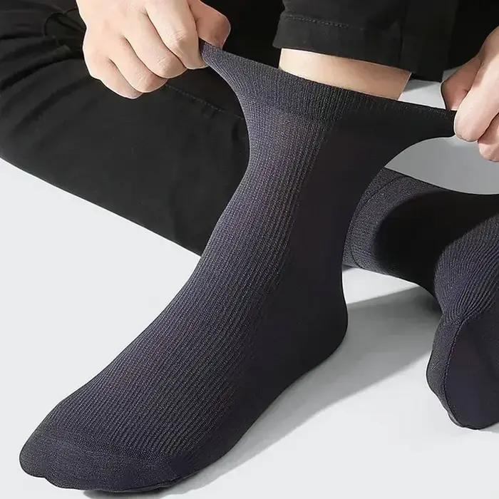 10 Paires Chaussettes Homme Été Soie Glacée - Ultra Fines Respirantes Printemps Bureau Fibre Bambou