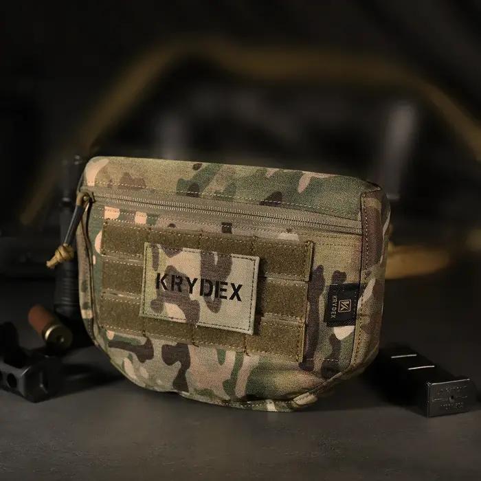 Poche drop dump tactique KRYDEX 500D pour gilet de chasse - Organisateur avant pour porteur de plaques