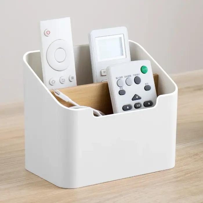 Boîte de rangement de bureau en plastique pour télécommandes, mouchoirs, cosmétiques, fournitures de bureau, organisation du salon