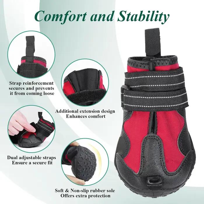 Chaussures pour animaux de compagnie, Anti-saleté, Anti-chute, semelle rigide résistante à l'usure, attelle de pied pour chien, Protection des pattes de chien pour les aventures en plein air