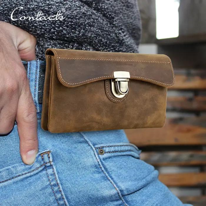 Sacs de ceinture pour hommes en cuir véritable CONTACT'S