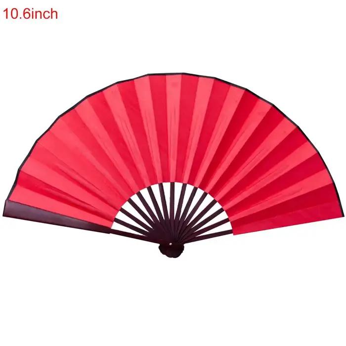 Éventail pliant chinois vierge en tissu de soie de 10.6 pouces/13 pouces