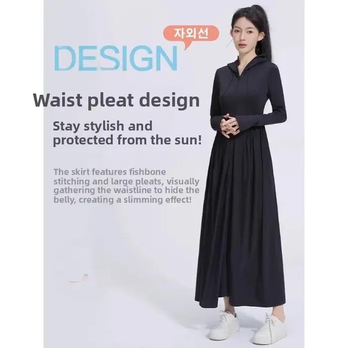 Ensemble de vêtements de Protection UV pleine longueur pour femmes, nouveau Style, jupe Super longue, vêtements d'extérieur de Protection solaire, Style vent féerique, été 2025