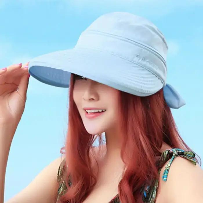 Casquette d'extérieur pour femmes, Anti-UV, visière d'été, chapeau de soleil à large bord, chapeau d