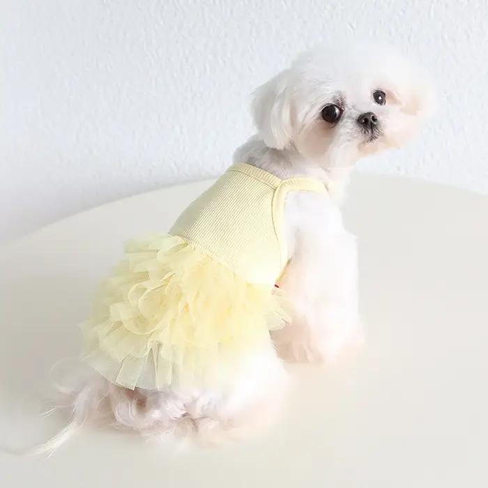 Robe mignonne en tulle pour petits chiens vêtements d'anniversaire tenues d'été queue de sirène tutu de ballet pour animaux de compagnie occaions spéciales
