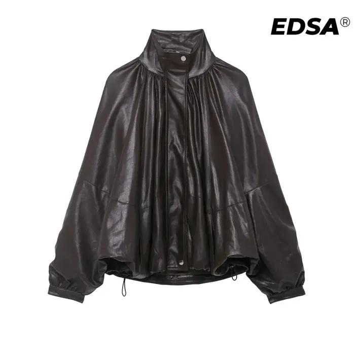 EDSA femmes veste de bombardier en cuir PU manteau pour printemps automne femme côté fermeture éclai