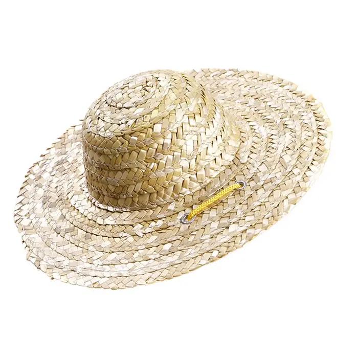 Chapeau de paille rétro pour chien et chat, casquette de soleil pour petit et moyen animal de compag