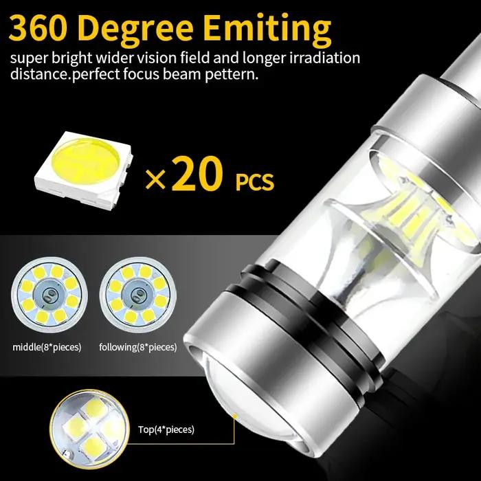 Projecteur de voiture LED DRL CANbus, feux de jour, KIT 1157, 408, 308 RCZ, P21, 5W, 3008 BAY15D, 2x