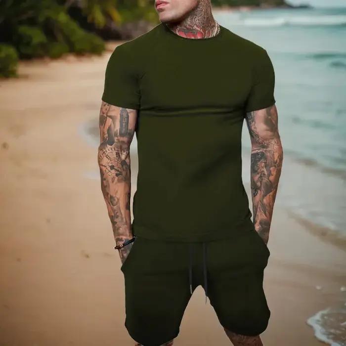Nouvel ensemble de survêtement d'été 2026 pour homme – Tenue de sport décontractée style streetwear européen et