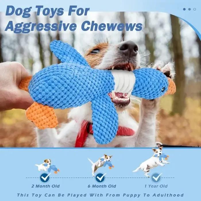 Jouets en peluche amusants en forme de canard et de chien, jouet sonore pour chiot, jouet à mâcher en forme d'oie sauvage pour chiens de petite, moyenne et grande taille, pour le nettoyage des dents
