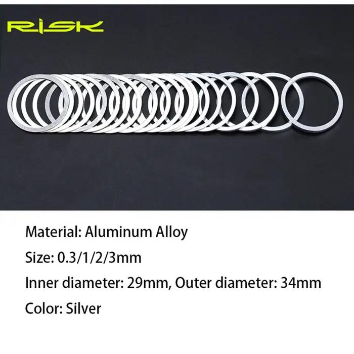 Rondelle en alliage d'aluminium 0.3/1/2/3mm, 6 pièces, entretoise de casque de vélo, rondelle de rég