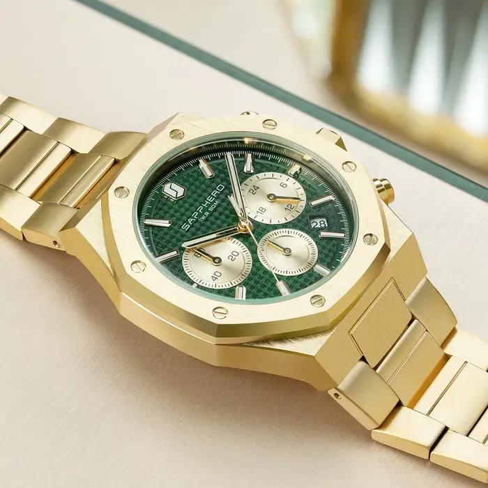 Montre Homme SAPPHERO Business Style Acier Inoxydable Étanche Chronomètre Précision Cadeau Professionnel