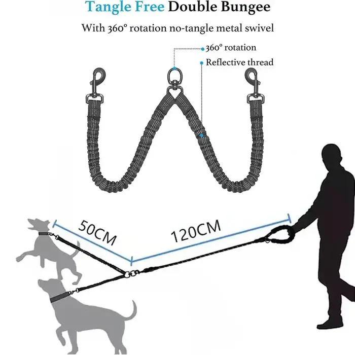 Nouvelle laisse de traction double pour animaux de compagnie