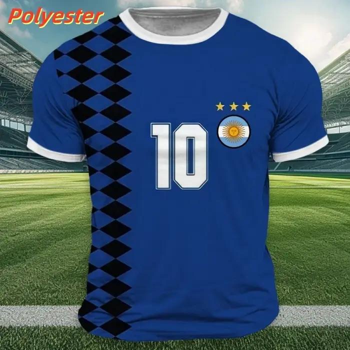 T-shirt de Football argentin imprimé en 3D pour hommes