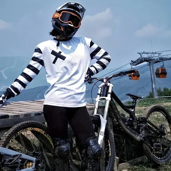 Combinaison de moto blanche d'été résistante à la transpiration pour homme pour descente et courses tout-terrain
