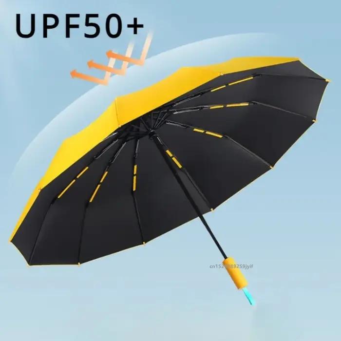 Parapluie super coupe-vent entièrement automatique à 72 os, protection UV, grand parasol pliant renforcé, équipement de pluie