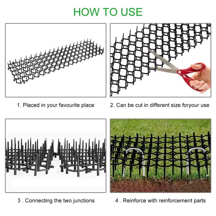 Bande de pincettes de jardin, 6/10 pièces, tapis de dissuasion répulsif pour chat, bandes de pinceme