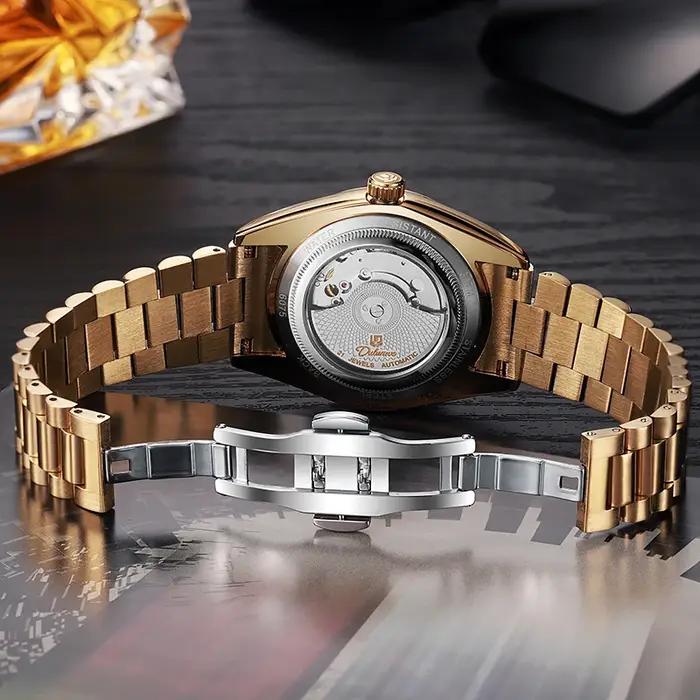 Montre mécanique homme automatique 41MM luxe style affaires bracelet acier relogios 6075 élégante
