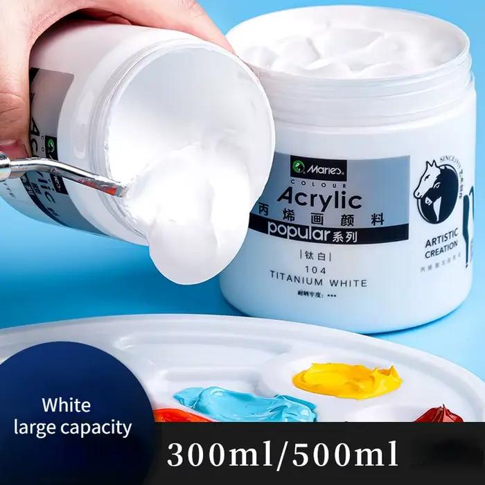 Peinture acrylique blanche 300ml pour peinture murale et art mural résistante à la lumière du soleil pour toile papier verre et céramique