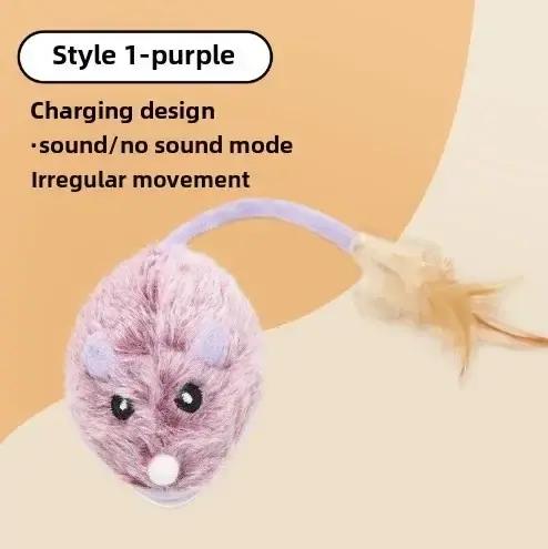Souris en peluche drôle et réaliste pour chats et chiens, jouet de rat en cours d'exécution, queue d