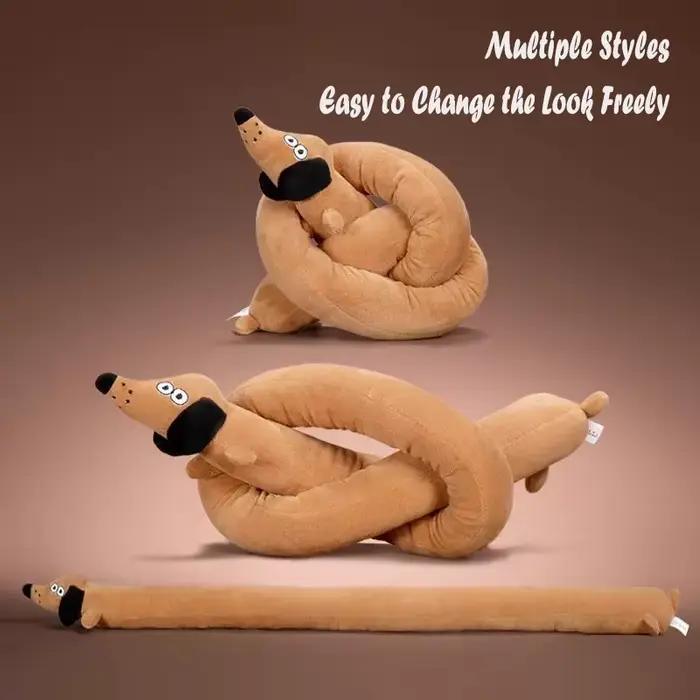 Peluche Teckel Longue et Moelleuse Jouet Sonore pour Enfants Décoration Chambre Canapé Cadeau Occasions Spéciales