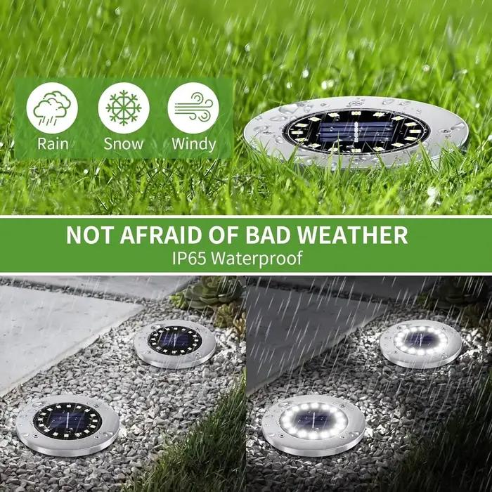16 LED lumières solaires lumineuses au sol lumière LED solaire étanche extérieure pour voie jardin c