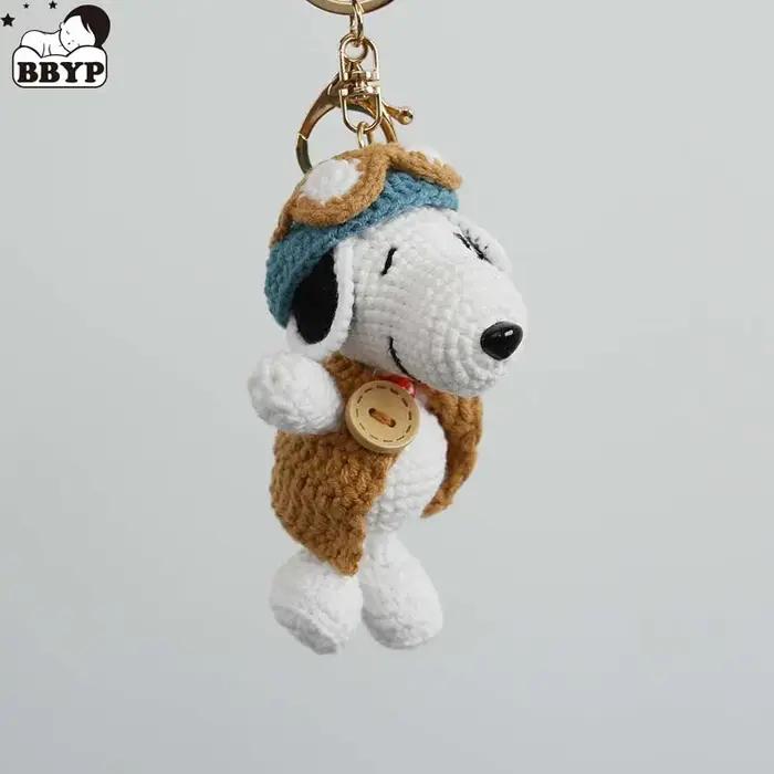 Porte-clés en peluche tissé à la main chien mignon crochet fil laine décoration créative cadeau anniversaire occasions spéciales