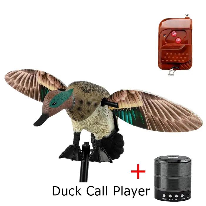 Appât de chasse réaliste avec télécommande, tête verte électrique, canard volant, décoration de jardin, ailes rotatives avec Support de faux canard