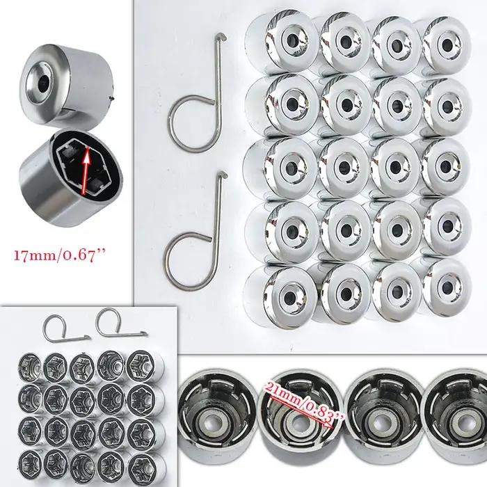 Couvercles de boulons de roue en alliage pour VW, GOLF, PASSAT, POLO, 17mm, 20 pièces/ensemble