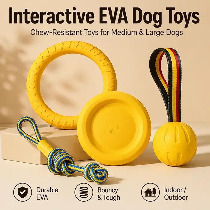 Jouets en EVA résistant pour chien balles anneau frisbee sangle traction jeu intérieur extérieur occassions spéciales cadeau