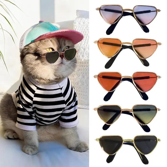 Lunettes de soleil réfléchissantes rondes vintage pour animaux de compagnie