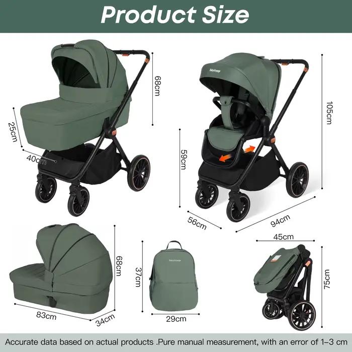Poussette de sécurité légère 2 en 1 pour bébé, siège bidirectionnel pour nouveau-né, poussette multi