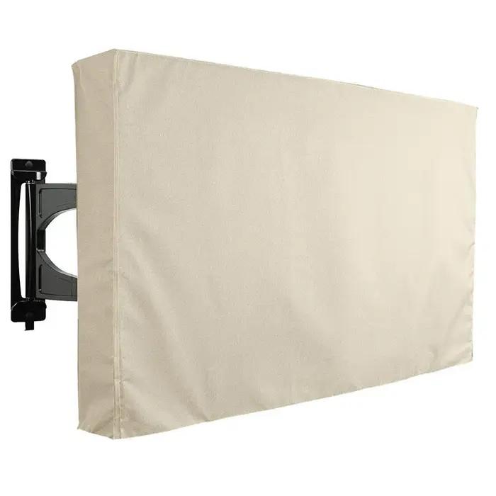 Housse de protection pour téléviseur extérieur imperméable de qualité supérieure blanc cassé, boîtier de télévision extérieur résistant aux intempéries