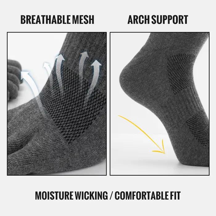 Chaussettes cinq doigts WRELS coton running trail cinq orteils tube long outdoor