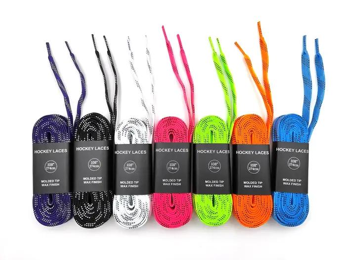 Lacets de patins cirés de hockey sur glace, pointes renforcées de tresse de couche de touristes, acc