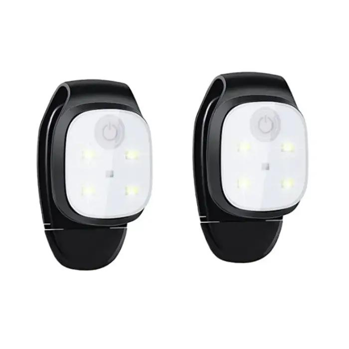 Lampe de poche à Clip LED, 4 Modes d'éclairage, Portable, Rechargeable par USB, feux d'avertissement de sécurité pour la marche nocturne et la pêche