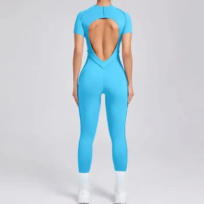 Combinaisons de Yoga sans couture, combinaison de sport, Fitness, levage des hanches, dos ouvert, en