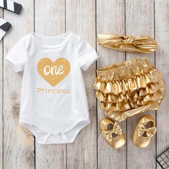 Vêtements pour nouveau-né, body pour nouveau-né, haut à manches courtes, vêtements d'anniversaire d'un an, barboteuse pour enfants filles