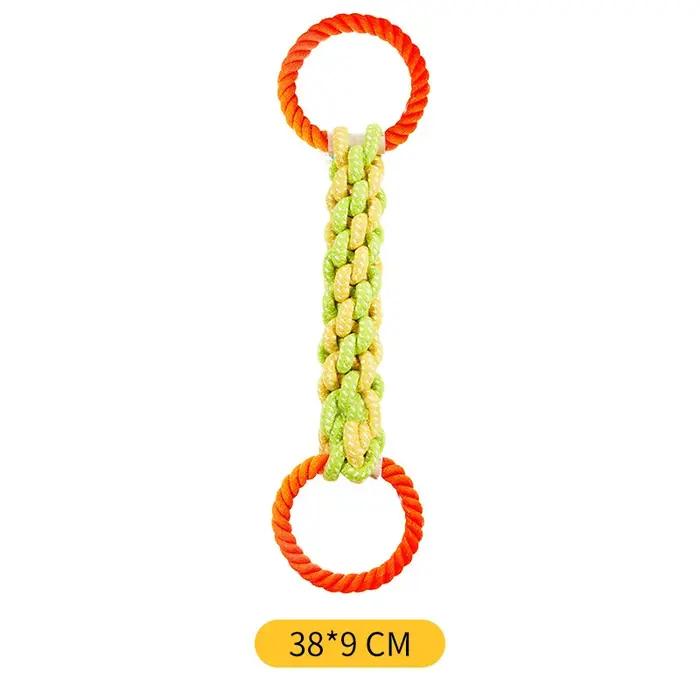 Jouet pour chien en corde de coton à double anneau