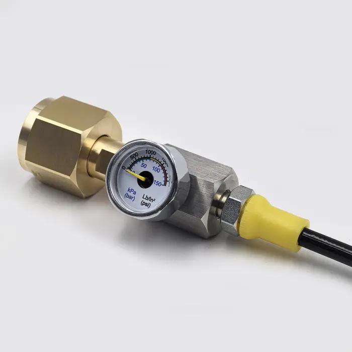 Adaptateur de Station de recharge de CO2, cylindre bleu d'eau gazeuse, avec adaptateur marche/arrêt