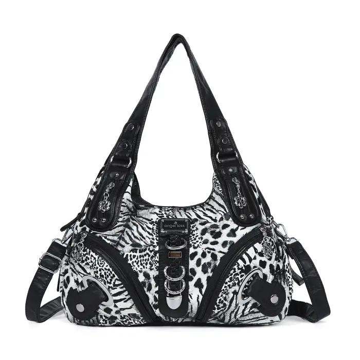 Sac à main vintage noir grande taille Angel Kiss pour femme