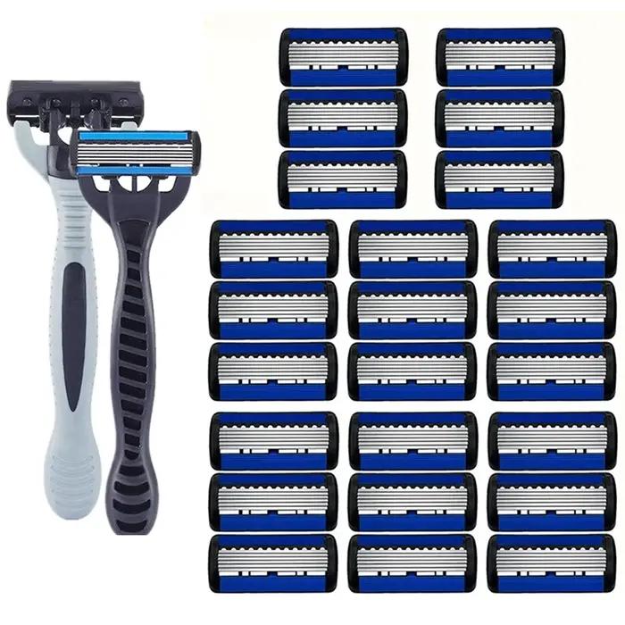 Rasoir de sécurité 6 couches en acier inoxydable pour homme et femme rasage épilation lames de qualité supérieure couleurs variées occasions spéciales